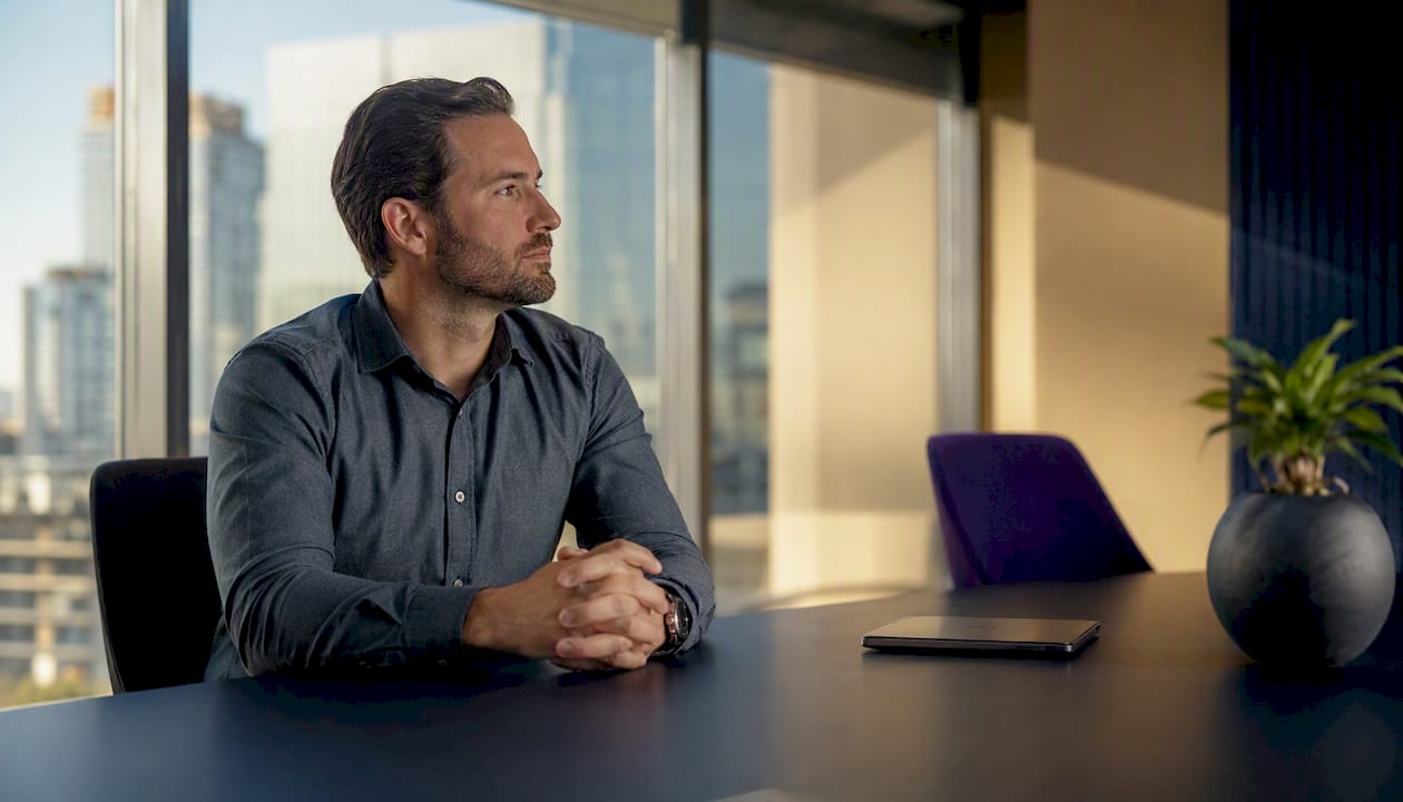 Sales rep silent thoughtful pause