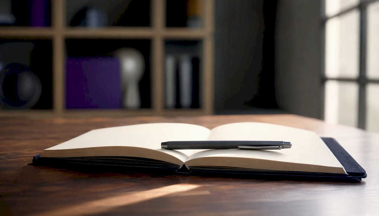 Notebook and pen ready for implication questions